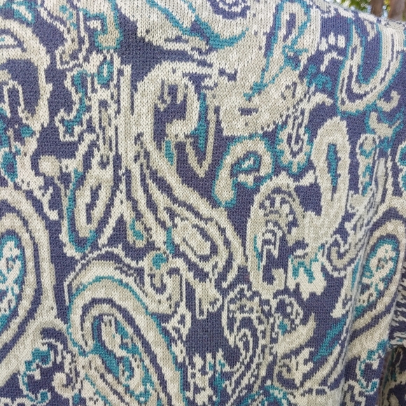 Jones of NY Turtleneck Sweater Wool Blend Paisley Pattern Trendy - Picture 6 of 11